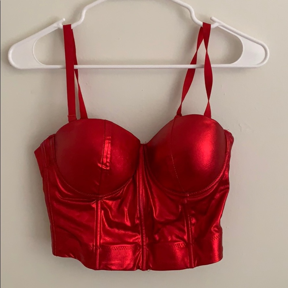 Red bra top